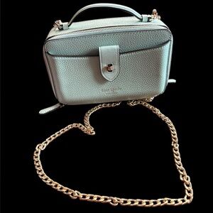 Kate Spade Essential Double Zip Top Handle Clutch with Gold Chain